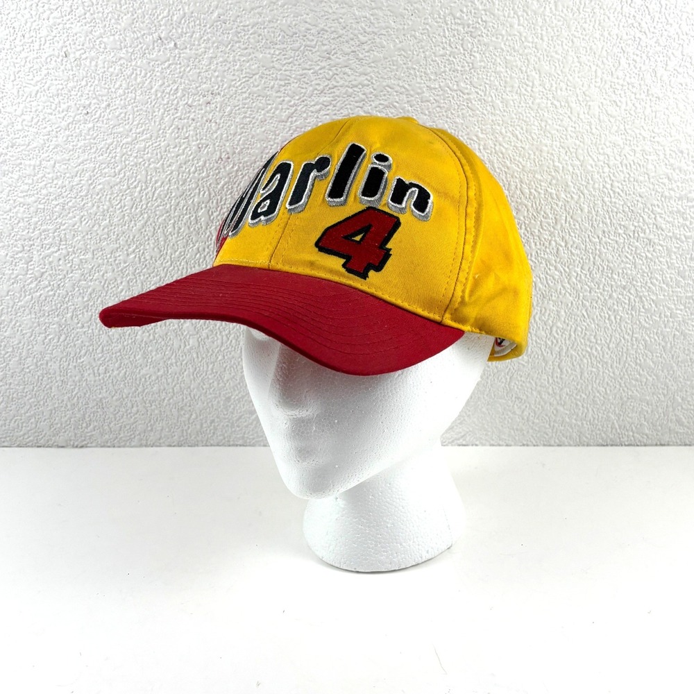 VTG‎ Sterling Marlin #4 Kodak Racing Hat Mens OSFA Yellow Red Vintage 96 NASCAR